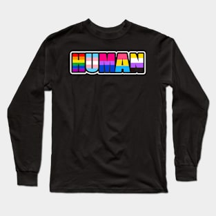 Human Lgbt Flag Gay Pride Month Transgender Long Sleeve T-Shirt